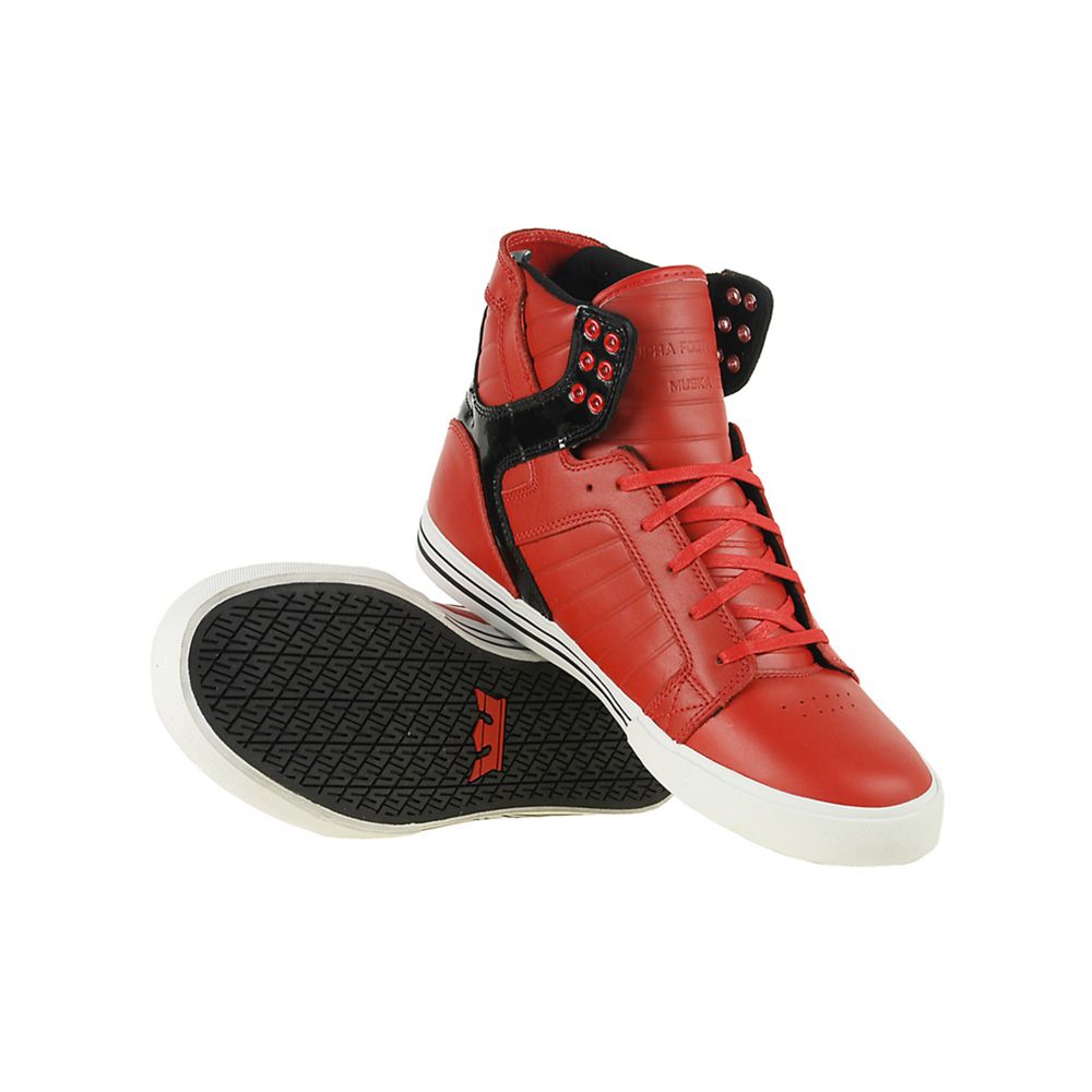 Baskets Montantes Supra SkyTop Rouge Red/Black Homme | RYL-69344220